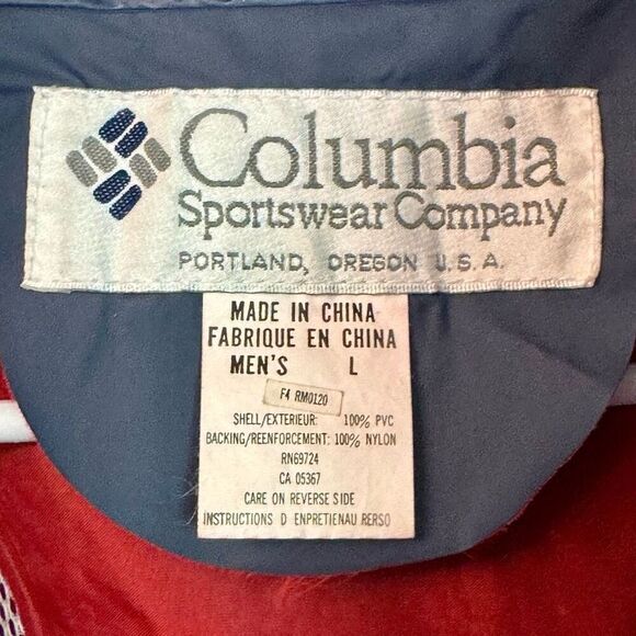Vintage 90’s Columbia Soft Bill Hood Durable Classic Men’s Raincoat Size Large - Picture 11 of 15